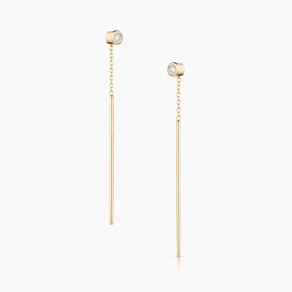 NEW THATCH women's marlo threader earrings in gold
